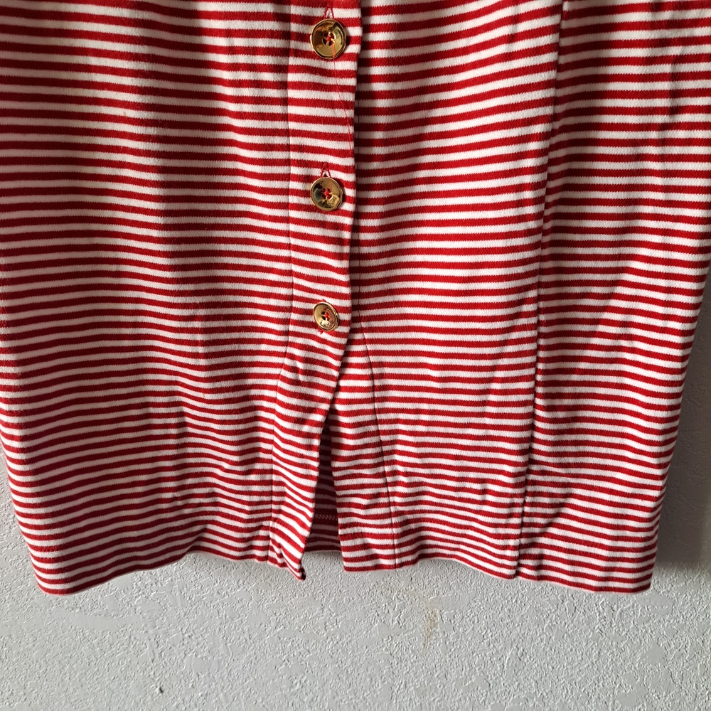 Talbots Red and White Striped Midi Skirt - Picture 3 of 7